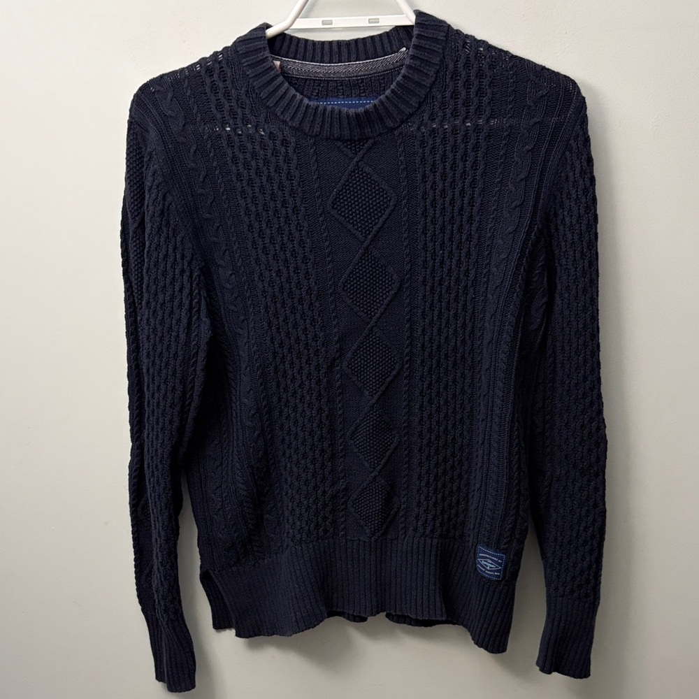 Superdry Navy Cable Knit Sweater